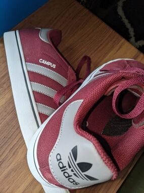 Campus Burgundy Athletic Shoes with White Stripes